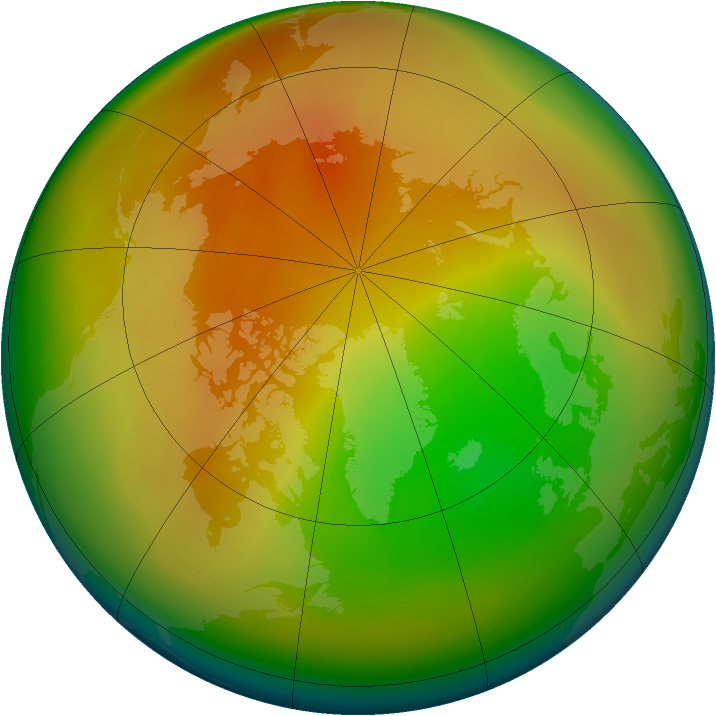 Arctic ozone map for March 2005